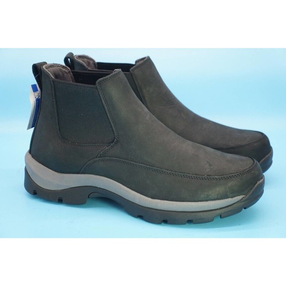 Duluth Trading Wild Boar Suede Anti Slip Ankle Boots Black Pull On 13E Wide main image 13